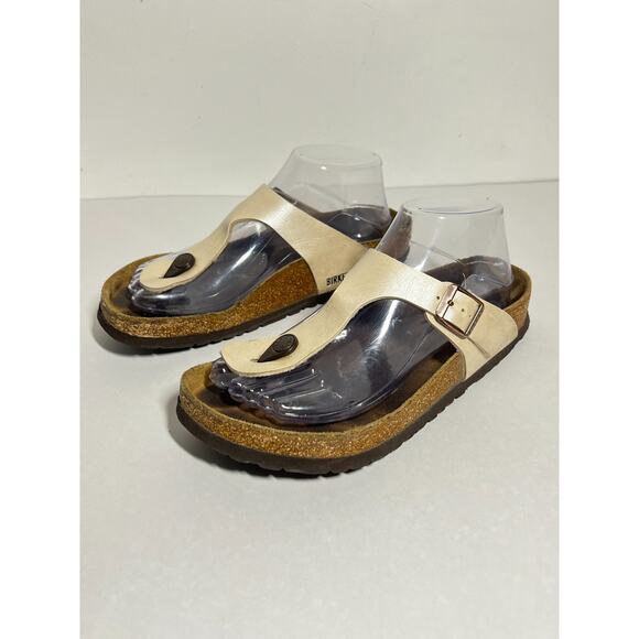 Birkenstock Pearl Birko Flor Gizeh Thong Slip On Adjust Sandal 38 Reg-Wide 7-7.5 - Picture 1 of 8
